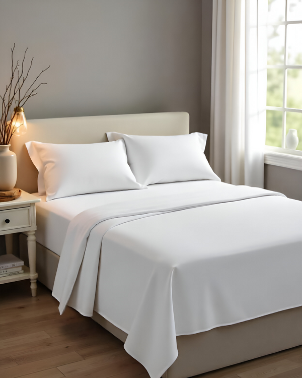 Royal Dreams, Extra Deep 4 Piece Cotton Sheet Set- White-Bed Sheets-Cottington Lane-Slumber Sphere
