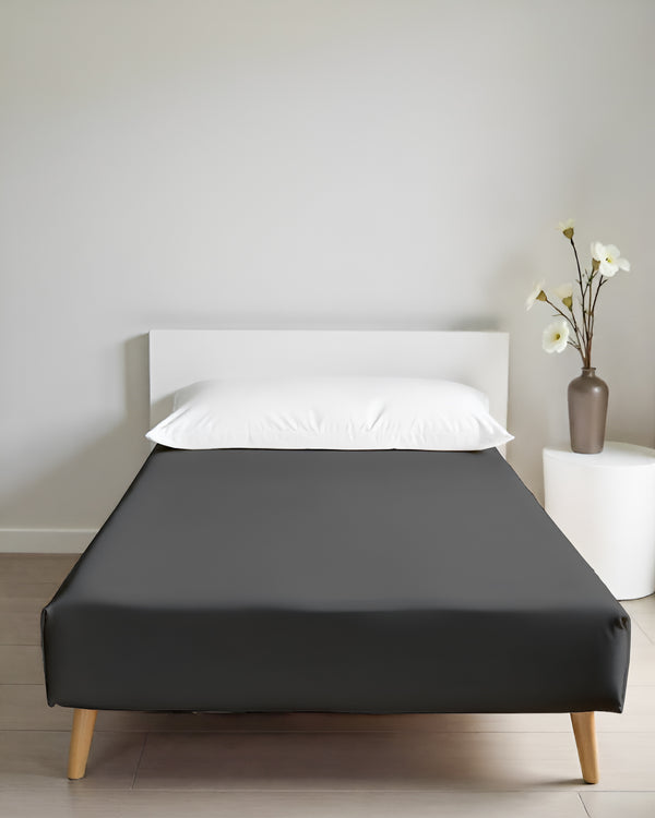 Luxe Giza Cotton 1 Piece Cot Fitted Sheet - Dark Grey