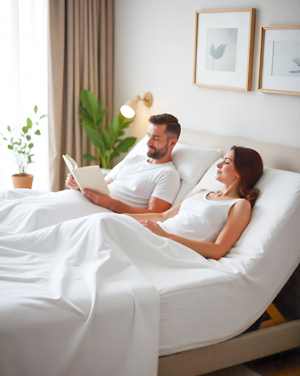 Serenity Split –  Premium Cotton 4 Piece Split Head Sheet Set- White