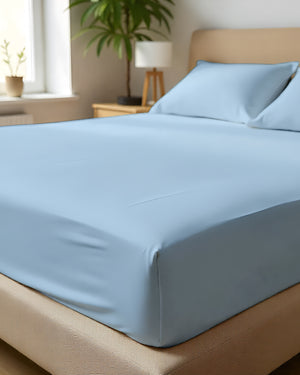 Imperial Touch Exquisite 6 Piece Cotton Sheet Set- Light Blue