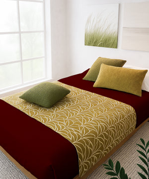LuxeLayer Giza Cotton 4 Piece Cot Sheet Set - Burgundy
