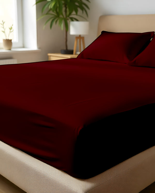 Imperial Touch Exquisite 6 Piece Cotton Sheet Set- Burgundy
