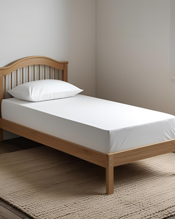 Ultra-fine Microfiber 1 Piece Cot Fitted Sheet - White-Custom Beds-Shreem Linen-Slumber Sphere