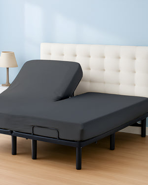Premium 1 Piece Fitted Sheet with Top Split for Adjustable Beds - Dark Gray
