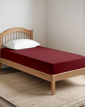 Ultra-fine Microfiber 1 Piece Crimson Dream Cot Fitted Sheet – Burgundy