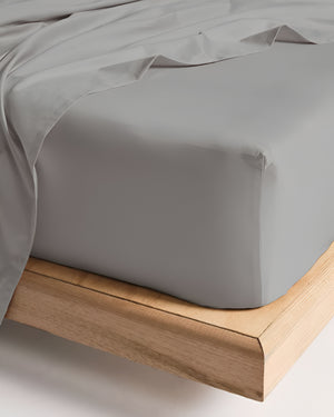 Crescendo Giza Cotton 4 Piece Sheet Set - Light Gray