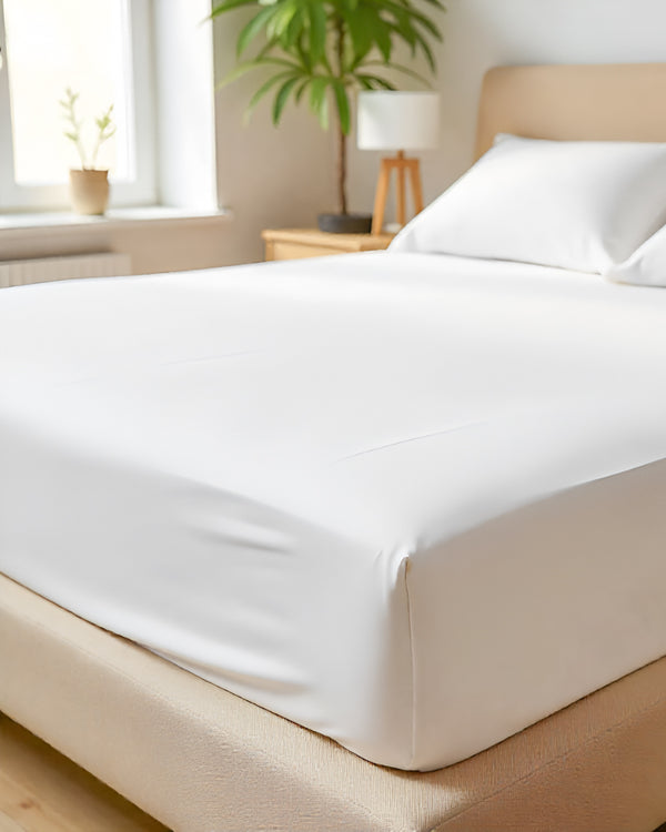 SleepNest 3 Piece Brushed Microfiber Fitted Sheet Set- White