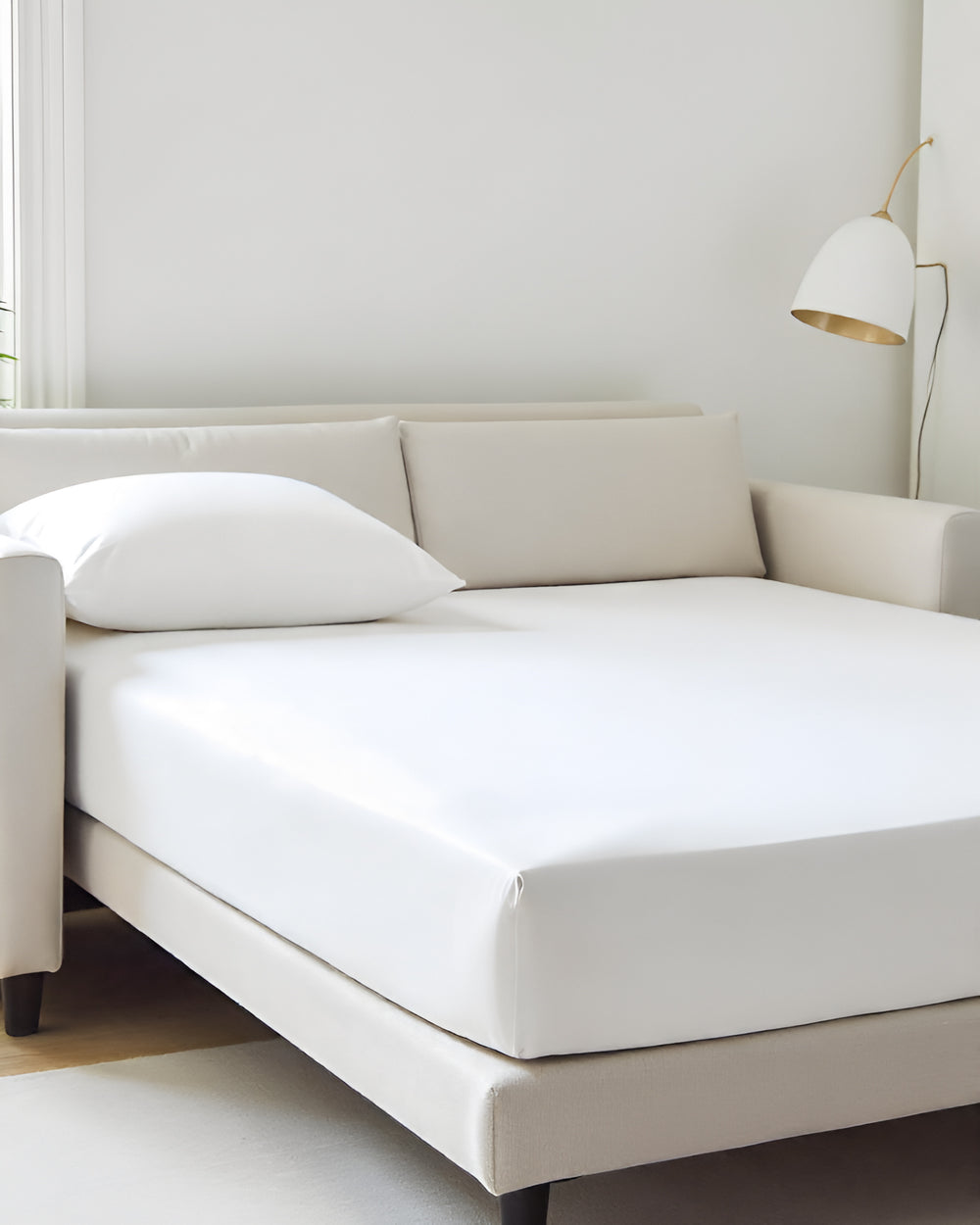ComfortFold - Microfiber Sleeper Sofa 1 Piece Fitted Sheet- White