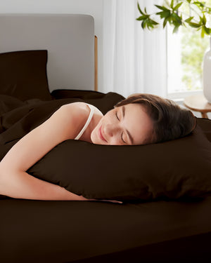 Classic Comfort Cotton Bedding 4 Piece Sheet Set- Chocolate