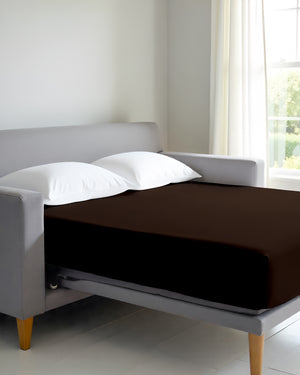 SmartSleep 1 Piece Deep Pocket Fitted Sheet for Convertible Sofa Beds - Chocolate