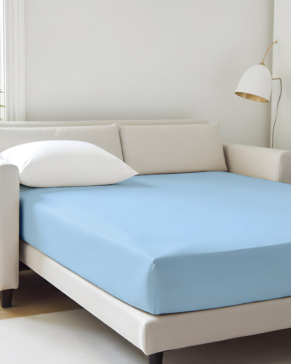 ComfortFold - Microfiber Sleeper Sofa 1 Piece Fitted Sheet- Light Blue