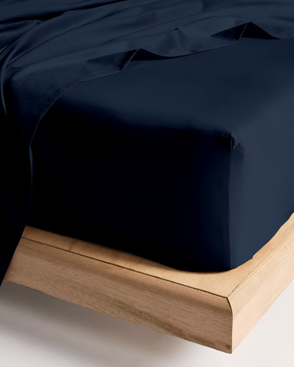 Crescendo Giza Cotton 4 Piece Sheet Set - Navy Blue
