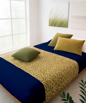 LuxeLayer Giza Cotton 4 Piece Cot Sheet Set - Navy Blue
