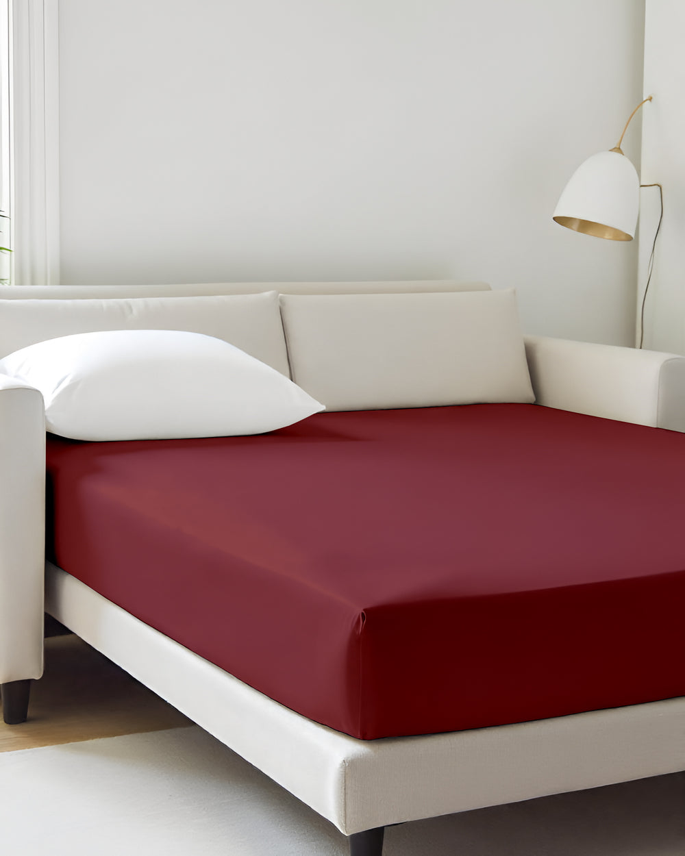 ComfortFold - Microfiber Sleeper Sofa 1 Piece Fitted Sheet- Burgundy