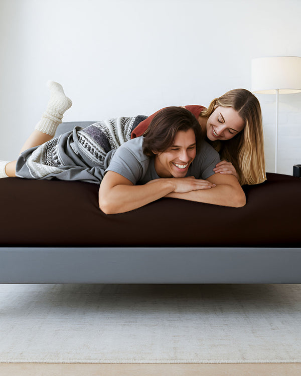 Oceanbreeze Premium Cotton 4 Piece Sheets Set for Waterbeds - Chocolate
