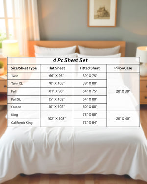 Royal Dreams, Extra Deep 4 Piece Cotton Sheet Set- White