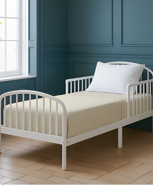 SoftHaven 1 Piece Cotton Cot Fitted Bed Sheet - Ivory