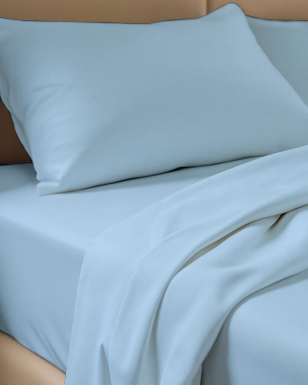 FoldEase Murphy Bed 4 Piece Sheet Set- Light Blue