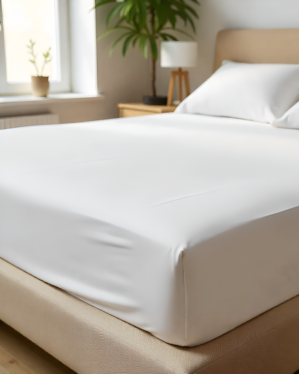 SleepNest 3 Piece Brushed Microfiber Fitted Sheet Set- White-Bed Sheet-Shreem Linen-Slumber Sphere