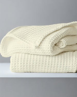 Havenweave Cotton 1 Piece Waffle Coverlet - Ivory-Bed Layers-Cottington Lane-Slumber Sphere