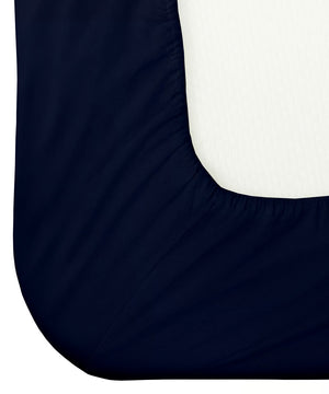 Seven Star 1 Piece Cotton Fitted Sheet- Navy Blue