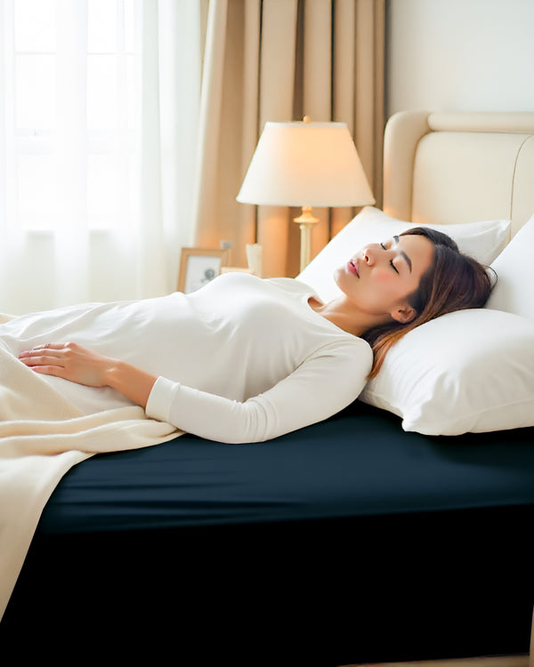 Cloud Soft Classic –  Single Fitted Sheet for Everyday Luxury - Navy Blue
