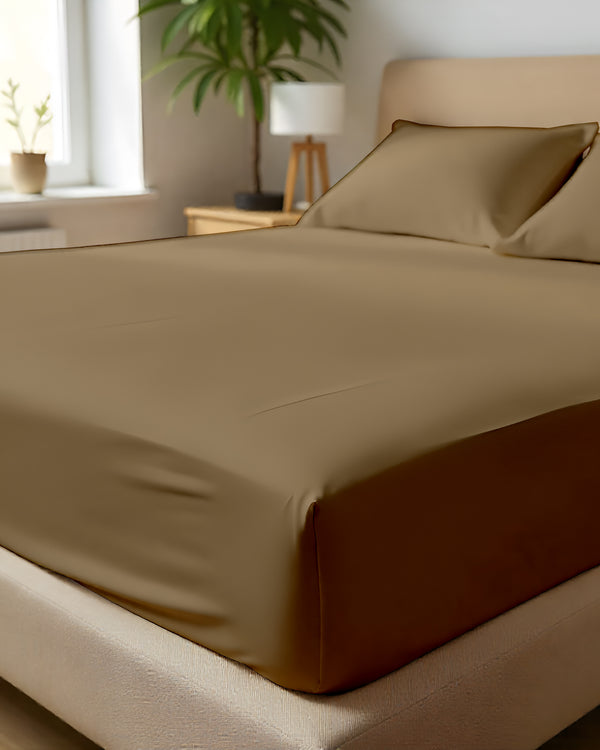 Imperial Touch Exquisite 6 Piece Cotton Sheet Set- Taupe