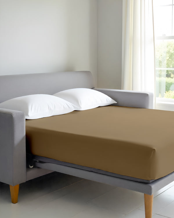 SmartSleep 1 Piece Deep Pocket Fitted Sheet for Convertible Sofa Beds - Taupe