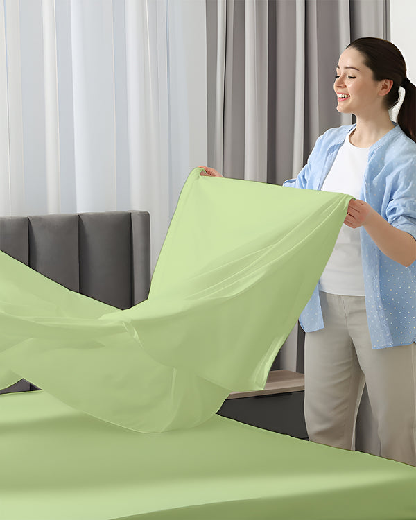 SleepEase Split Head 4 Piece Sheet Set- Sage