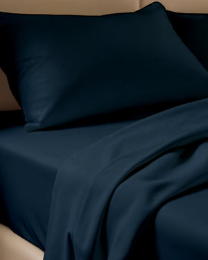 FoldEase Murphy Bed 4 Piece Sheet Set- Navy Blue