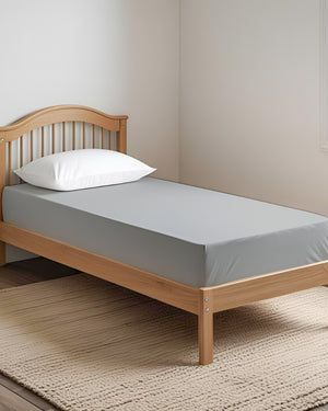 Ultra-fine Microfiber 1 Piece Silver Mist Cot Fitted Sheet – Light Grey