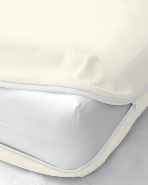 PureGuard ZipFit –  1 Piece Zipper Closure Fitted Sheet - Ivory