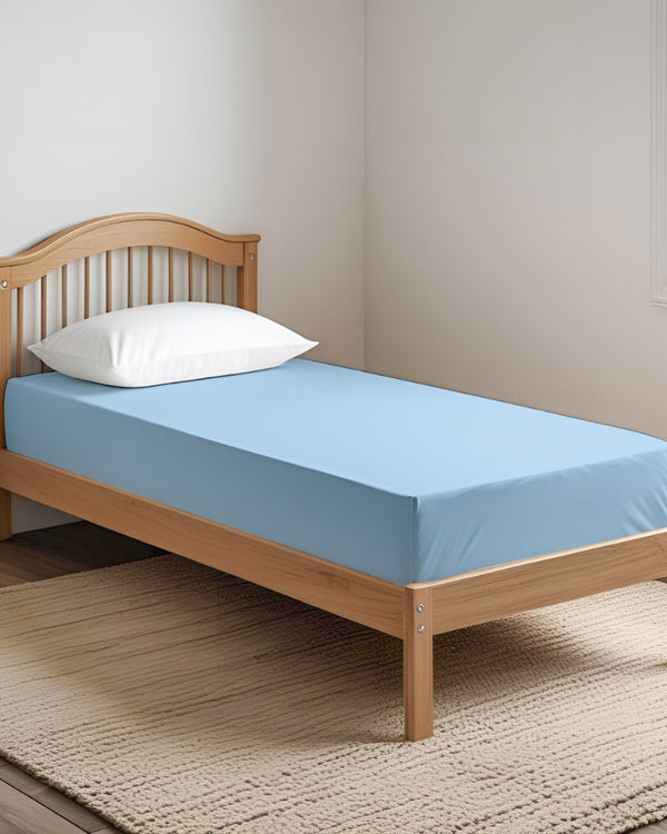 Ultra-fine Microfiber 1 Piece Sky Calm Cot Fitted Sheet – Light Blue