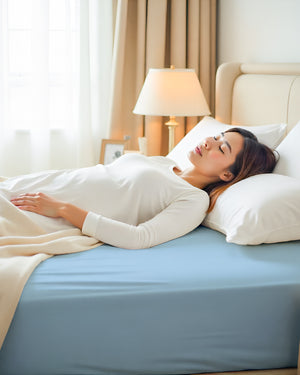 Cloud Soft Classic –  Single Fitted Sheet for Everyday Luxury - Light Blue