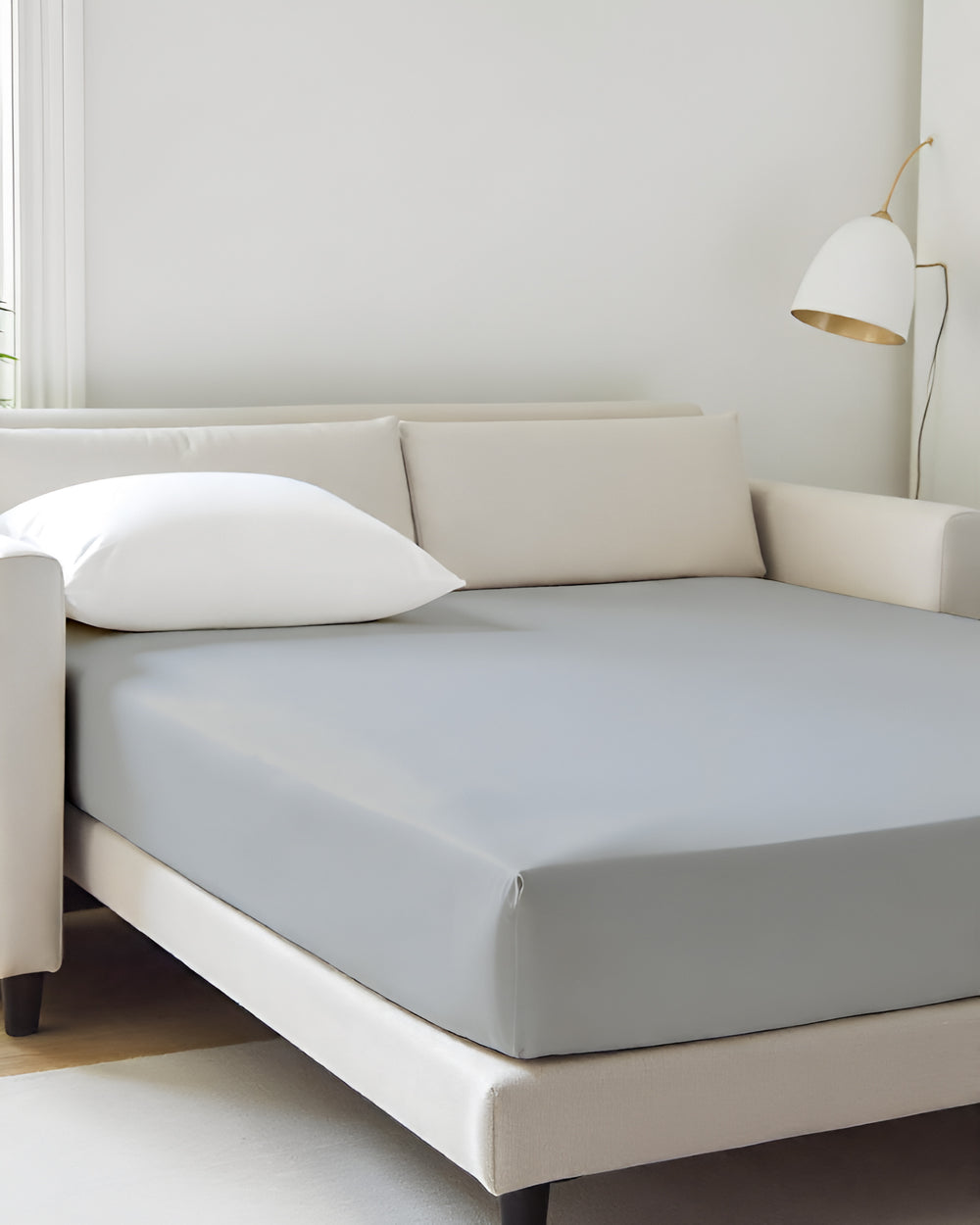 ComfortFold - Microfiber Sleeper Sofa 1 Piece Fitted Sheet- Light Gray
