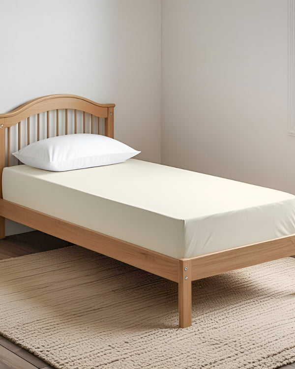 Ultra-fine Microfiber 1 Piece Ivory Glow Cot Fitted Sheet – Ivory