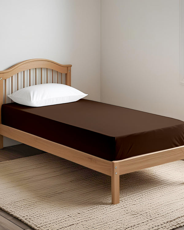 Ultra-fine Microfiber 1 Piece Cocoa Bliss Cot Fitted Sheet – Chocolate