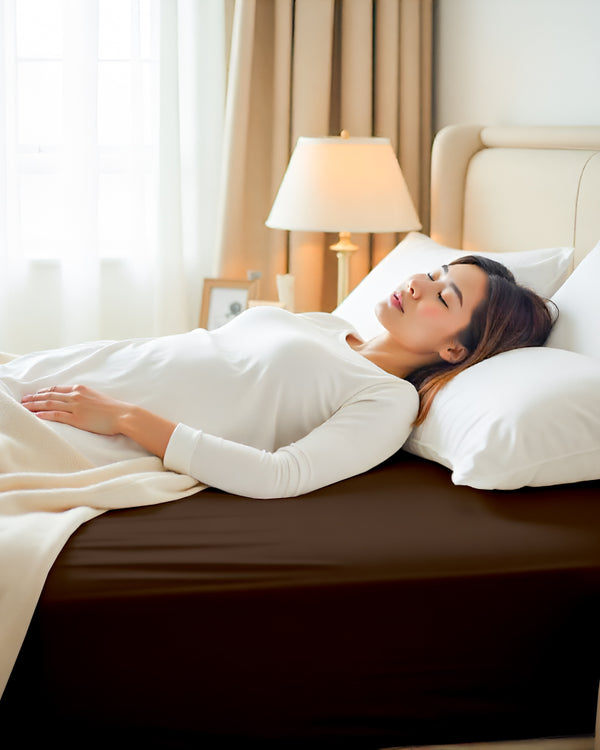 Cloud Soft Classic –  Single Fitted Sheet for Everyday Luxury - Chocolate