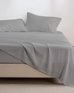 Crescendo Giza Cotton 4 Piece Sheet Set - Light Gray