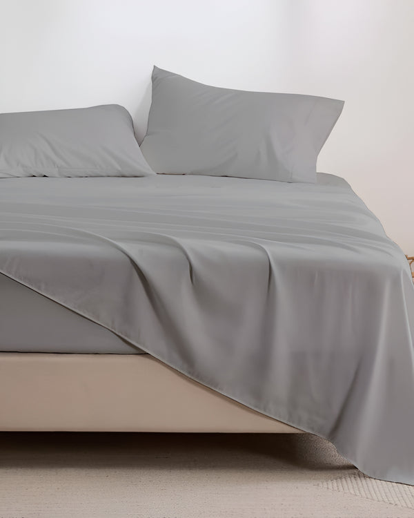 Crescendo Giza Cotton 4 Piece Sheet Set - Light Gray