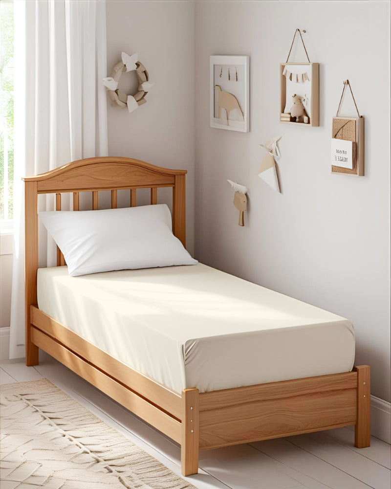 Ultra-fine Microfiber 1 Piece Ivory Glow Cot Fitted Sheet – Ivory