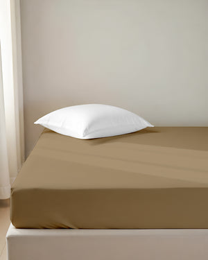 Luxe Giza Cotton 1 Piece Cot Fitted Sheet - Taupe