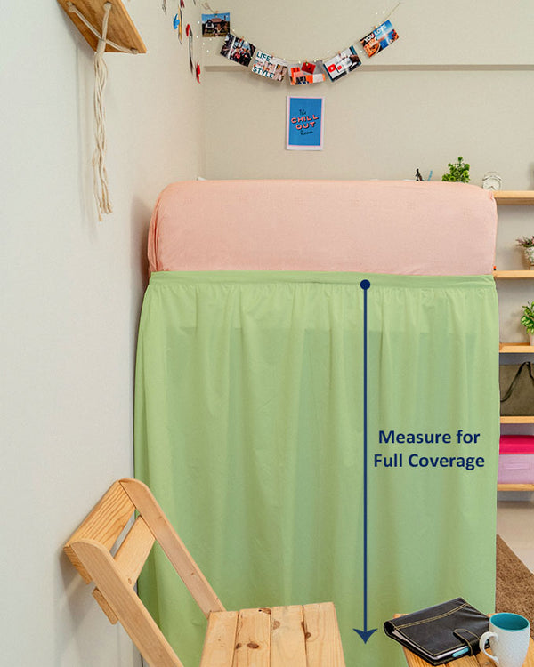 Flowyfrills– Microfiber Gathered Bed Skirt for Dorms - Sage-Bed Skirts-Shreem Linen-Slumber Sphere