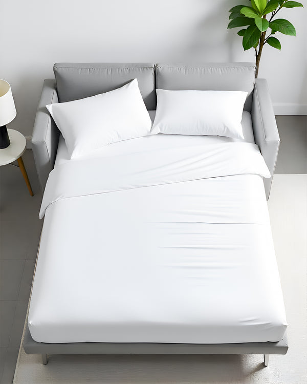 FlexFit Comfort Cotton 4-Piece Sleeper Sofa Sheet Set - White