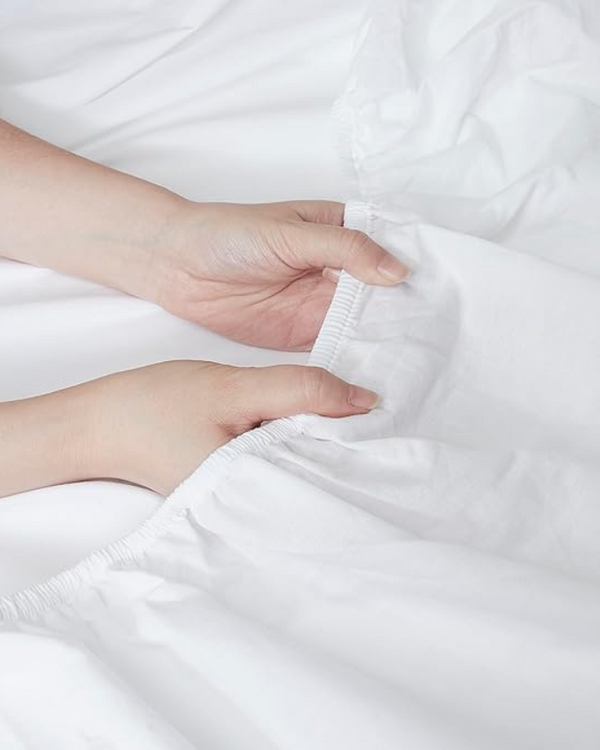 Classic Comfort Cotton Bedding 4 Piece Sheet Set- White-Bed Sheets-Cottington Lane-Slumber Sphere