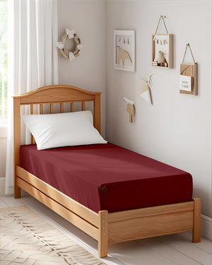 Ultra-fine Microfiber 1 Piece Crimson Dream Cot Fitted Sheet – Burgundy