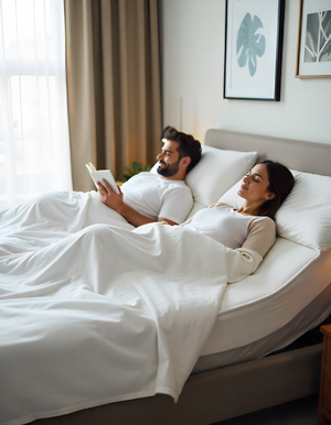SleepSync Giza 1 Piece Split Head Fitted Sheet - White-Custom Beds-MyGiza-Slumber Sphere