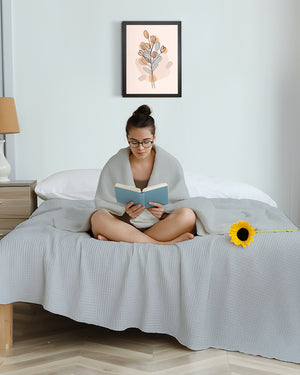 Havenweave Tencel 1 Piece Waffle Coverlet - Light Gray-Bed Layers-Cottington Lane-Slumber Sphere