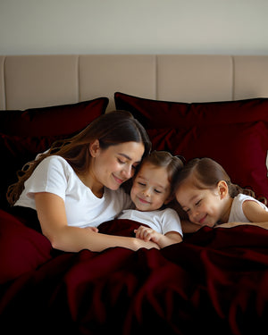 Imperial Touch Exquisite 6 Piece Cotton Sheet Set- Burgundy