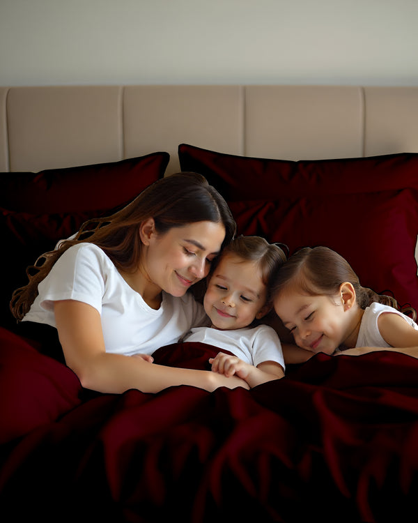 Imperial Touch Exquisite 6 Piece Cotton Sheet Set- Burgundy